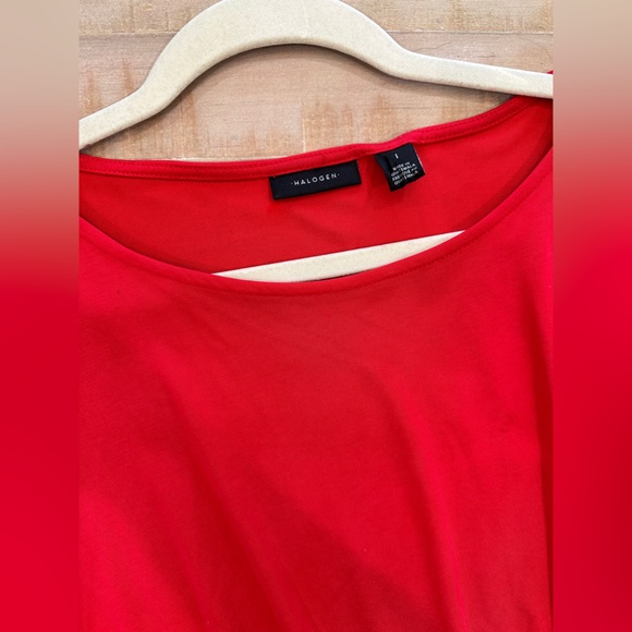 Halogen soft modal polyester ruched on side shirt sleeve work blouse top - Picture 9 of 11